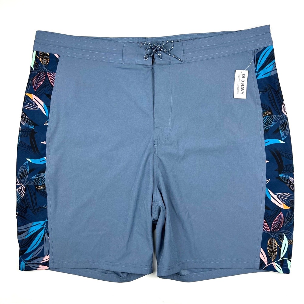 Old Navy California Mens Board Shorts Blue Tropical Floral Swim Trunks Size 42